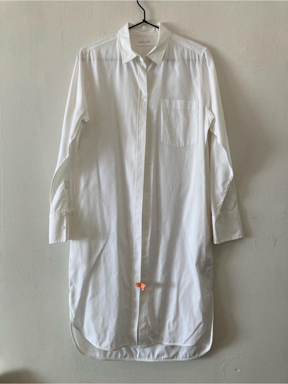 Everlane white shirt midi dress